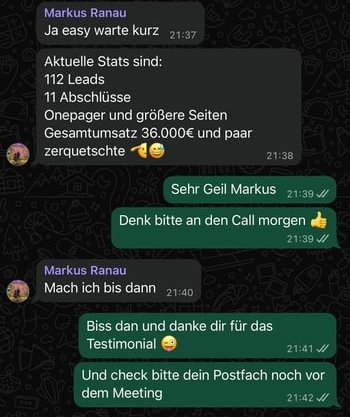 Kunden-Chat Testimonial